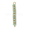 Natural Green Aventurine & Electroplated Synthetic Non-magnetic Hematite Heishi Connector Charms PALLOY-JF03291-02-1