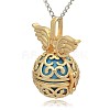 Golden Tone Brass Hollow Round Cage Pendants KK-J233-01G-2