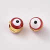 Alloy Enamel European Beads LS-ENAM-WH0047-14L-2