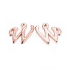 Rose Gold Plated Alloy Letter Pendants X-PALLOY-J718-01RG-W-1