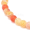 Natural Weathered Agate(Dyed) Round Beaded Stretch Bracelet BJEW-JB08363-06-4