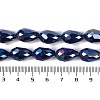 Opaque Solid Color Electroplate Glass Beads Strands EGLA-N013-P4mm-B03-4