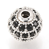 Brass Micro Pave Cubic Zirconia Beads ZIRC-Q013-10mm-143P-3