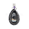 Natural Obsidian Pendants PW-WG69173-07-1