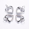 Long-Lasting Plated Brass Micro Pave Cubic Zirconia Charms X-ZIRC-F069-39P-1