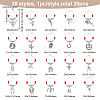 20Pcs 20 Style Cowboy Theme Alloy Wine Glass Charms with Glass Beads AJEW-BC0003-77-2
