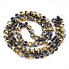 Electroplat Glass Beads Strands X-EGLA-Q092-8mm-D03-3