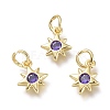 Brass Micro Pave Cubic Zirconia Pendants KK-P188-H06-G-1
