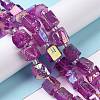 Electroplated Natural Quartz Beads Strands G-G767-02-07-4