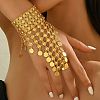Iron Layered Coin & Flower Link Ring Bracelets for Women WS2112-1