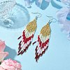 Bohemian Style TOHO Round Seed Tassel Dangle Earrings EJEW-MZ00153-2