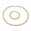 Ion Plating(IP) 304 Stainless Steel Cuban Link Chain Bracelets & Necklaces Jewelry Sets SJEW-B019-03B-G-2