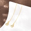 Planet with Star Brass Micro Pave Clear Cubic Zirconia Ear Thread EJEW-H182-07G-3