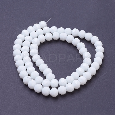 Faceted(32 Facets) Glass Round Beads Strands X-EGLA-J042-8mm-26-1