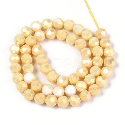 Anti-Tarnish Electroplate Glass Beads Strands EGLA-T021-10mm-15-13-1