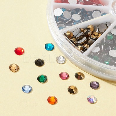 480Pcs 12 Colors Glass Flat Back Rhinestone RGLA-FS0001-05-1