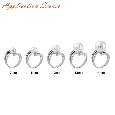 Adjustable Brass Cuff Rings ZIRC-F076-04P-1
