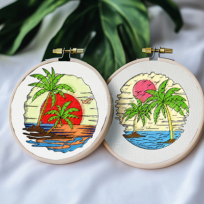 4 Sheets 11.6x8.2 Inch Stick and Stitch Embroidery Patterns DIY-WH0455-324-1
