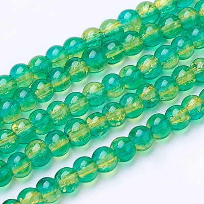Spray Painted Crackle Glass Beads Strands X-CCG-Q002-4mm-07-1