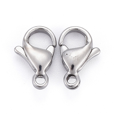 Tarnish Resistant 304 Stainless Steel Lobster Claw Clasps STAS-AB11-1