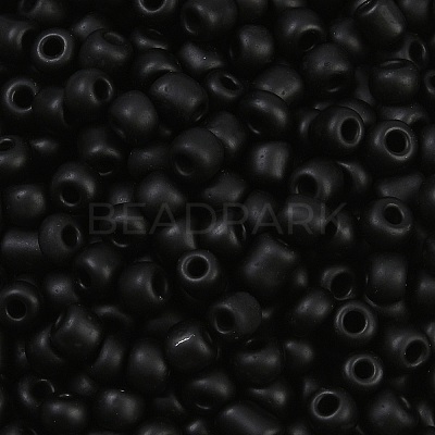 Frosted Opaque 6/0 Glass Seed Beads SEED-R029-4mm-A07-1