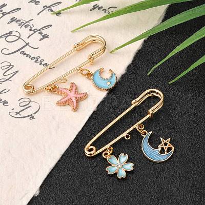 Brass Brooch Findings X-KK-S345-025-1
