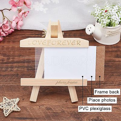 2Sets 2 Styles Natural Wood Photo Frames DJEW-OC0001-06-1