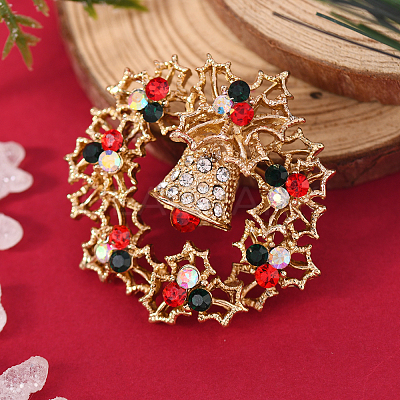 Christmas Theme Zinc Alloy Rhinestone Brooches for Backpack Clothes LS-LK8386-20-1