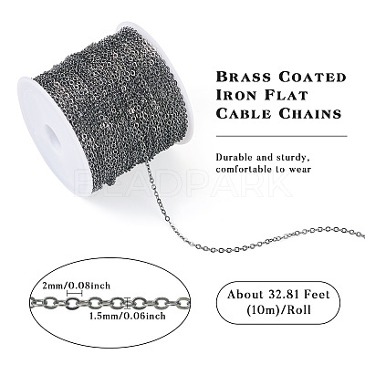 Brass Coated Iron Flat Cable Chains CH-TAC0007-01B-1