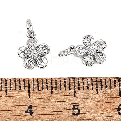 SHEGRACE Valentine's Day Brass Clear Cubic Zirconia Charms XGRQ3P737-577P-1