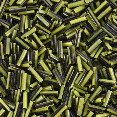 Opaque Colours Two Tone Seed Glass Bugle Beads SEED-T006-02A-04-1