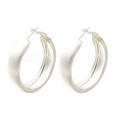 Brass Ring Hoop Earrings for Women EJEW-A121-17B-S-1
