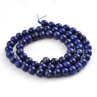Natural Lapis Lazuli Round Bead Strands G-F231-02-6mm-1