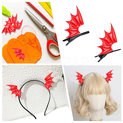 40Pcs 2 Style Demon Wing PU Leather Ornament Accessories FIND-GF0005-93A-1