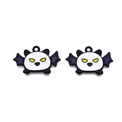 Halloween Theme Spray Painted Alloy Enamel Pendants ENAM-T020-09E-1