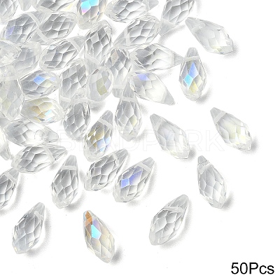 50Pcs Electroplate Glass Faceted Teardrop Beads EGLA-YW0005-17H-1