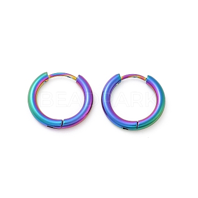 202 Stainless Steel Huggie Hoop Earrings EJEW-F111A-16mm-RC-1