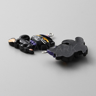 Opaque Resin Pendants RESI-WH0001-04B-1