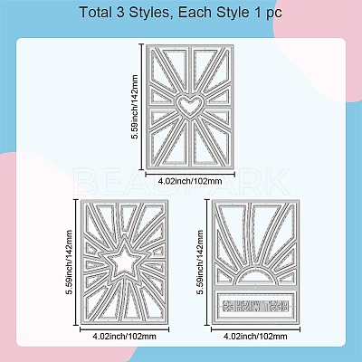 Rectangle Carbon Steel Cutting Dies Stencils DIY-WH0309-1637-1