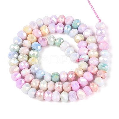 Anti-Tarnish Electroplate Rondelle Glass Beads Strands X-EGLA-T021-6mm-17-10-1