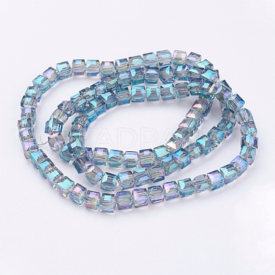 Electroplate Glass Bead Strands X-EGLA-R064-6mm-09-1