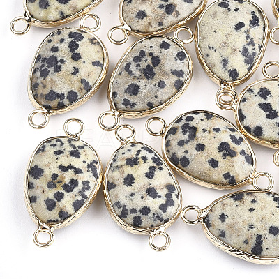 Natural Dalmatian Jasper Links connectors X-G-S344-02H-1