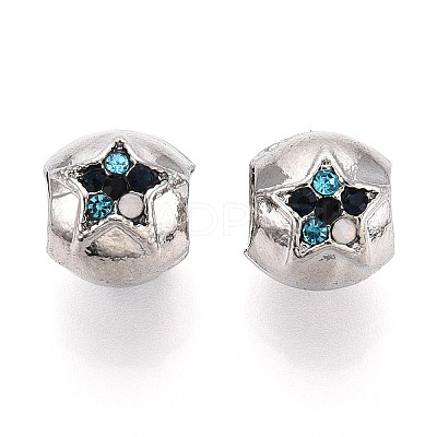 Alloy Rhinestone European Beads FIND-N009-11P-1