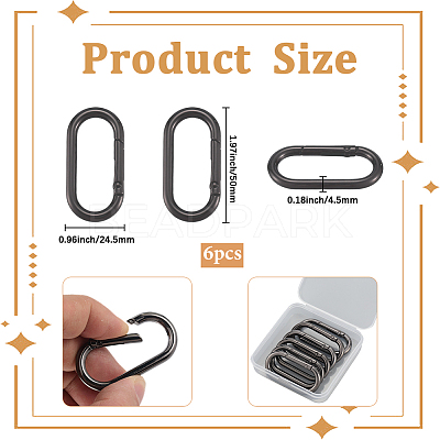 6Pcs Alloy Spring Gate Rings FIND-SP0001-24B-1