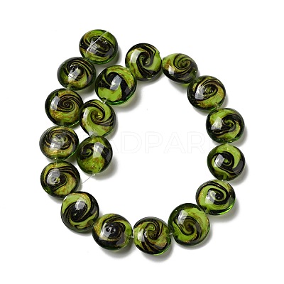 Handmade Gold Sand Lampwork Beads Strands LAMP-C008-03F-1