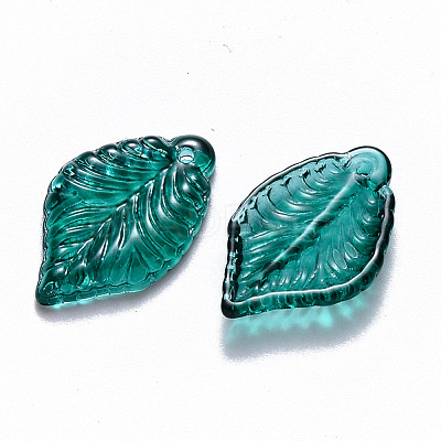 Transparent Baking Paint Glass Pendants DGLA-T002-04A-1