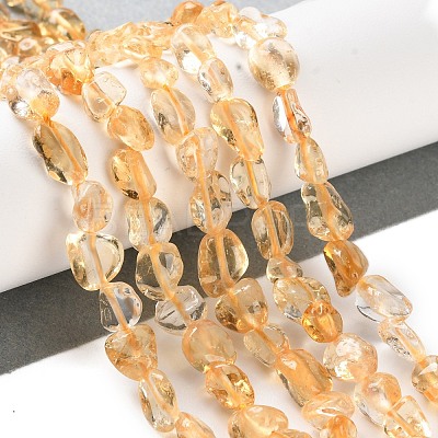 Heated Natural Citrine Beads Strands X-G-P497-01C-39-1