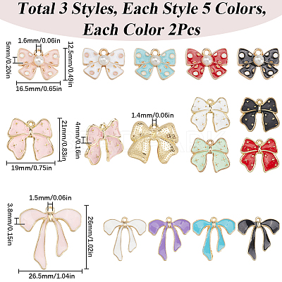 30Pcs 15 Styles Alloy Enamel Charms ENAM-SC0005-68-1