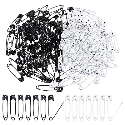 200Pcs 2 Colors Spray Painted Iron Safety Pins IFIN-AR0001-46-1