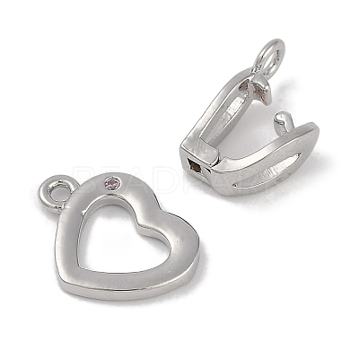 Heart Brass Fold Over Clasps FIND-U017-19P-1